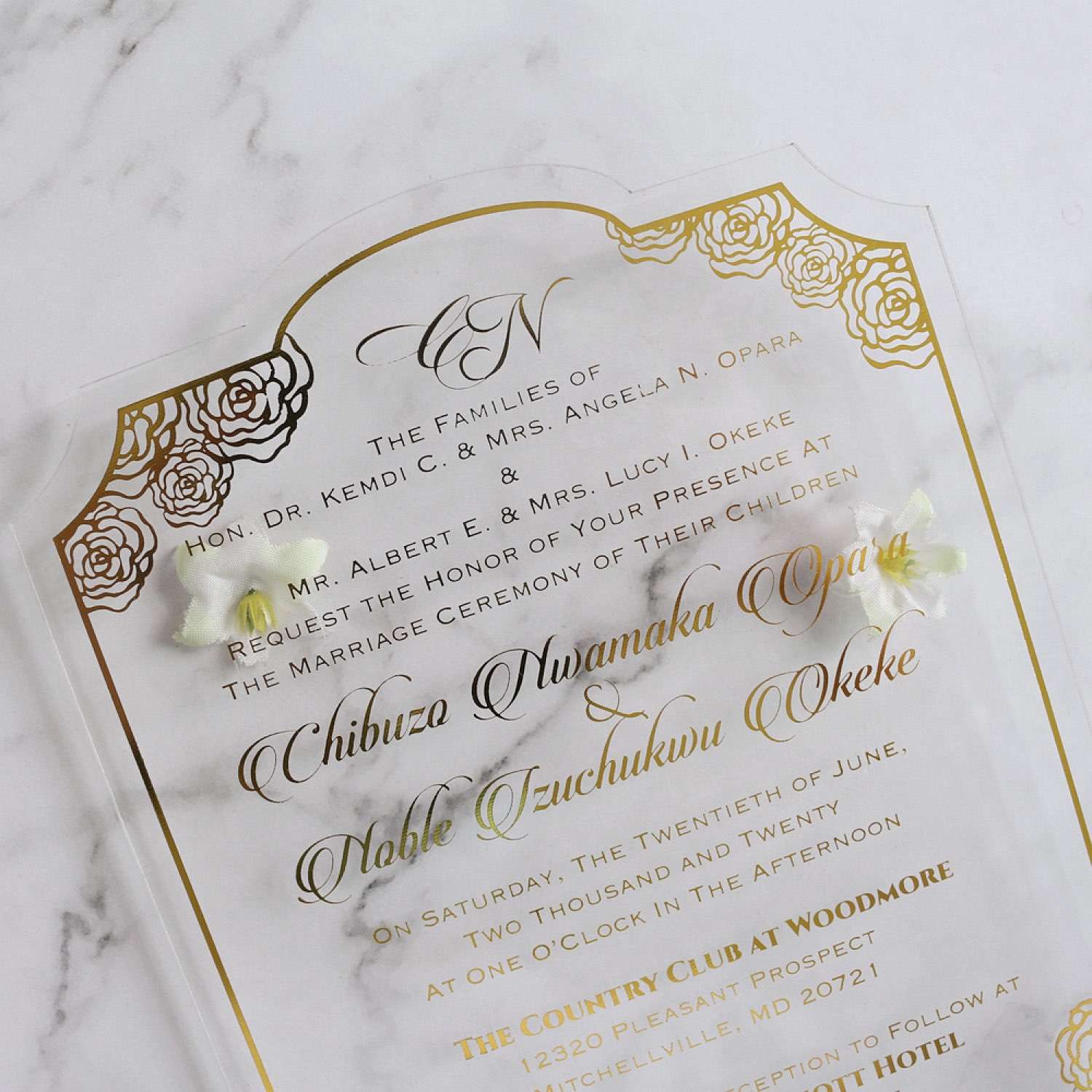 Acrylic Invitation Card Rose Invitation Wedding Invitation Card